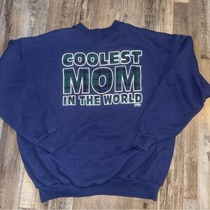 Hanes Crewneck Activeware Sweatshirt Size L Blue 1994 Coolest Mom Vintage